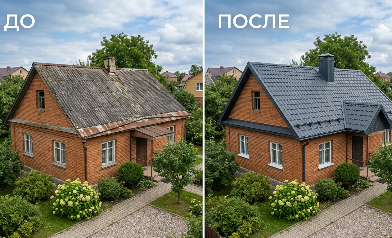 Кровля под ключ — до и после